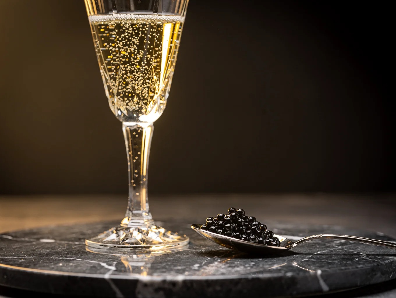 Effervescent Franciacorta glass with bubbles