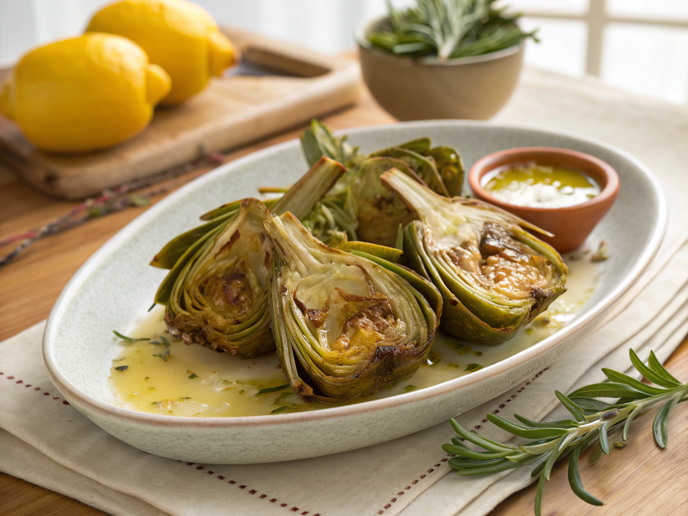 Crispy fried artichokes with lemon